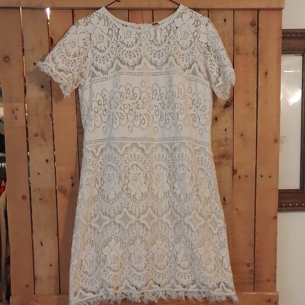 Free People Lace Dress in Cream